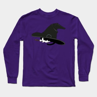 Wizard Hat Tuxedo Cat does Magic on Halloween Long Sleeve T-Shirt